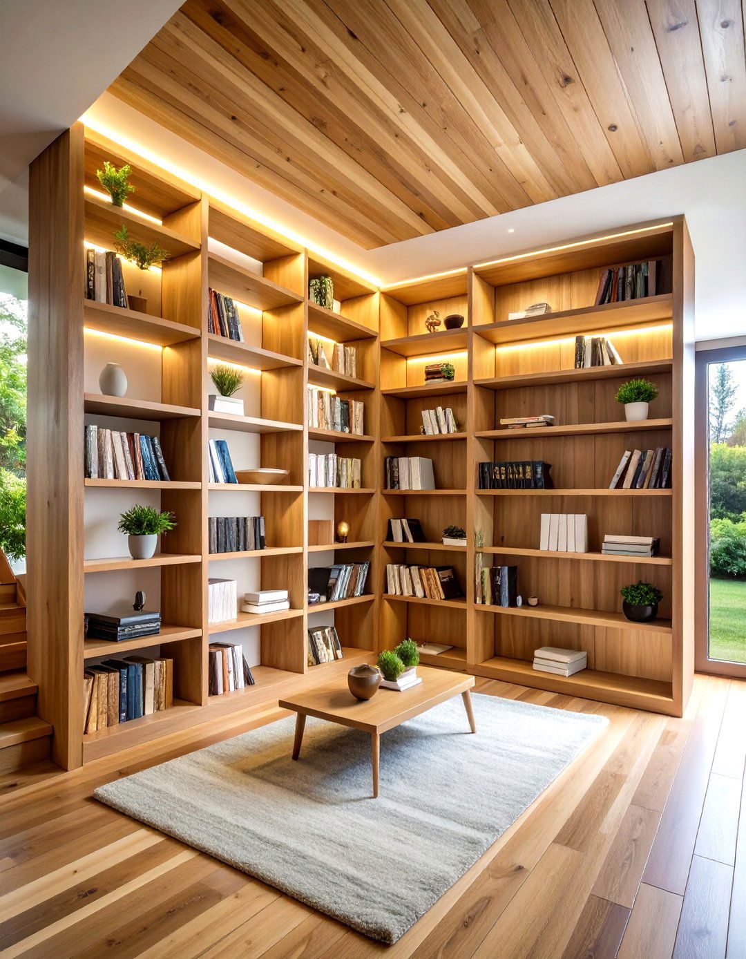 Built in Bookshelf Library Storage - 24 Under Stair Storage Ideas