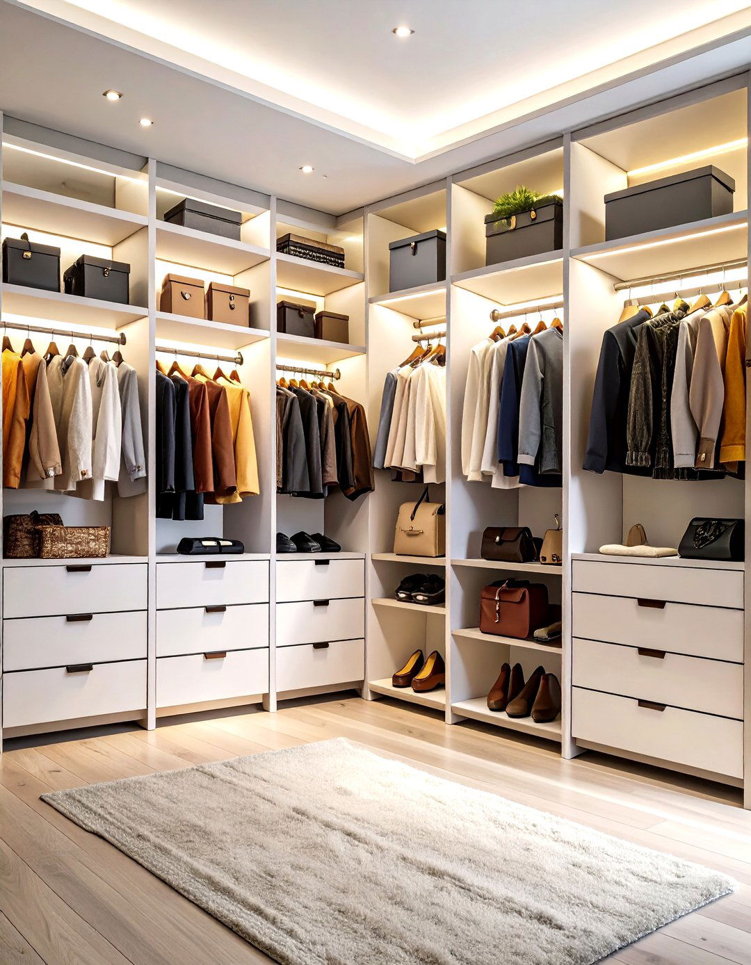 Built in Closet Shelving with Purse Specific Features - 24 Purse Storage Ideas