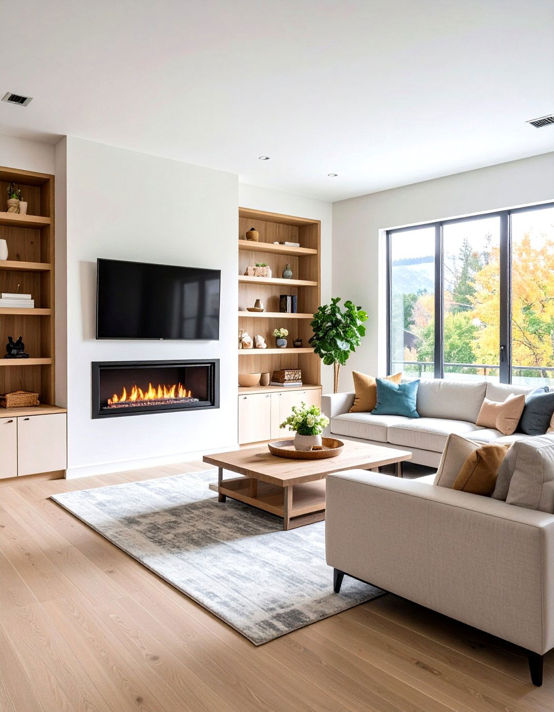 Built in Corner Entertainment Center Design - 24 Corner Gas Fireplace Ideas