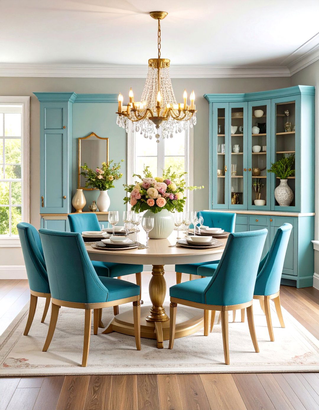 Built in Dining Room Hutch with Crown Molding - 24 Dining Room Hutch Ideas