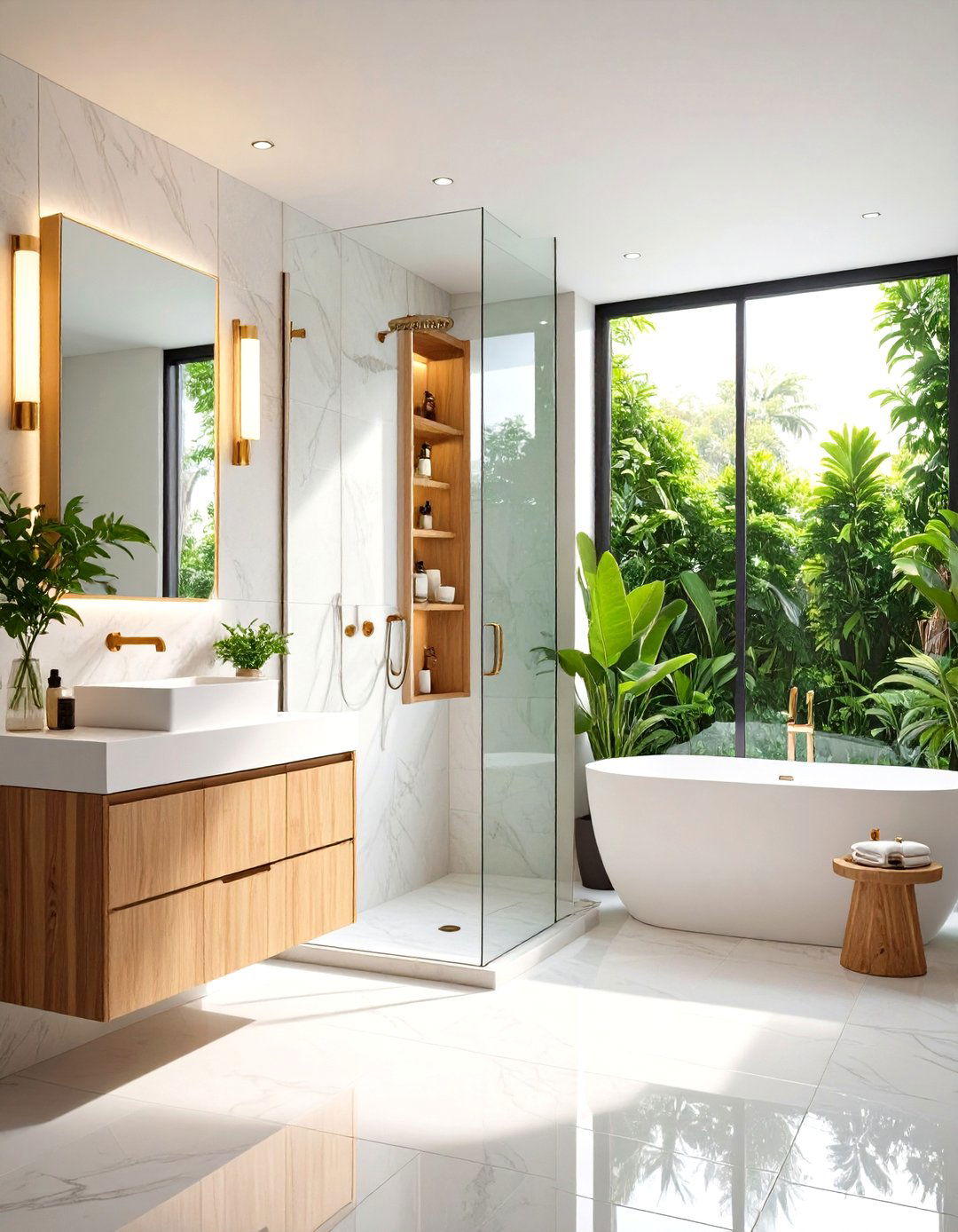 Built in Niche Design - 24 Small Master Bathroom Ideas
