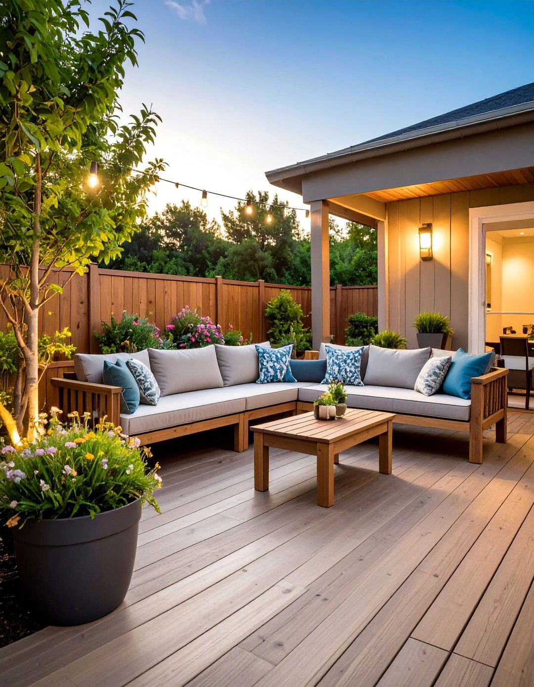 Built in Seating Bench Configuration - 24 Backyard Deck Ideas on a Budget