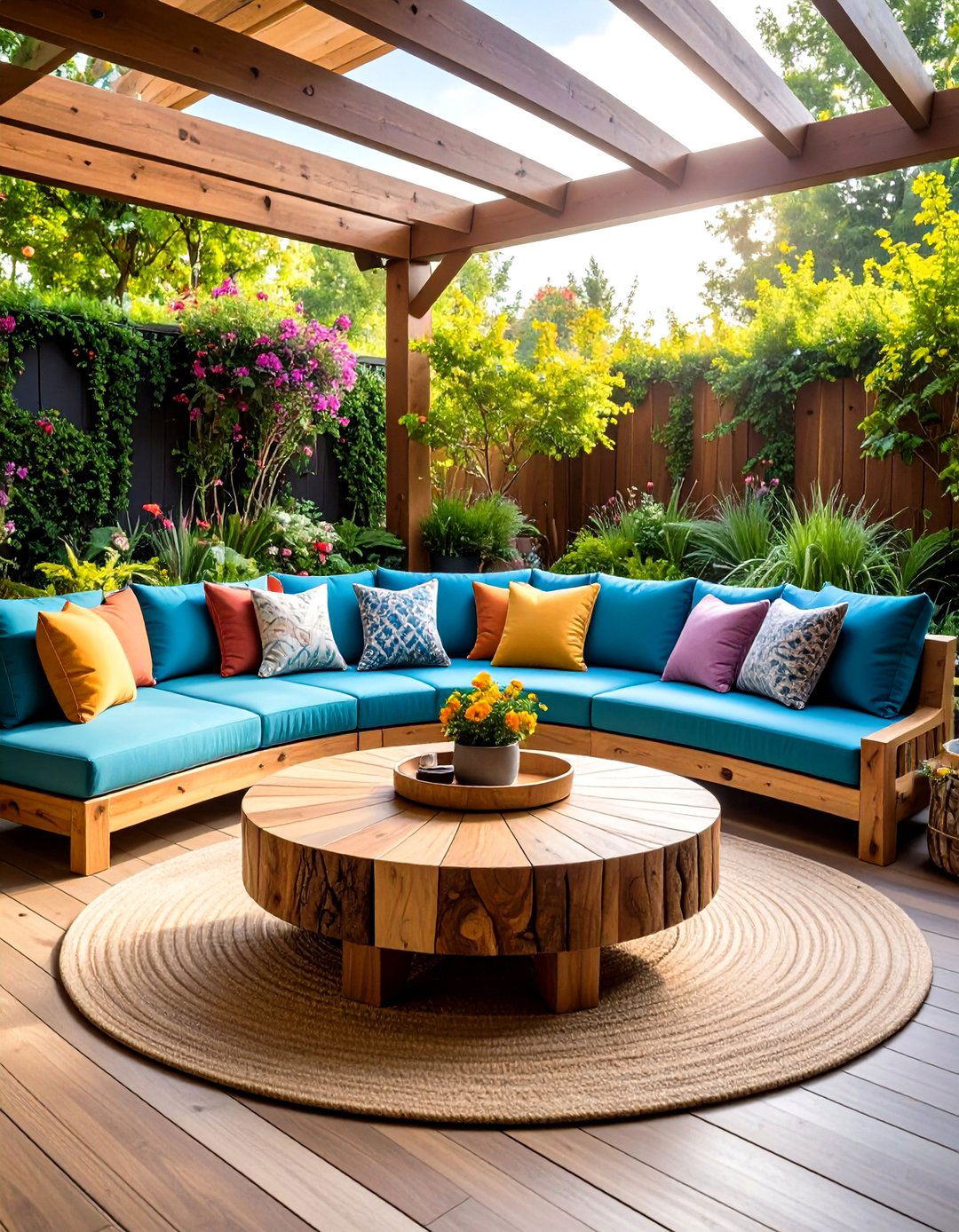 Built in Seating Circle - 24 Tree Stump Fire Pit Ideas