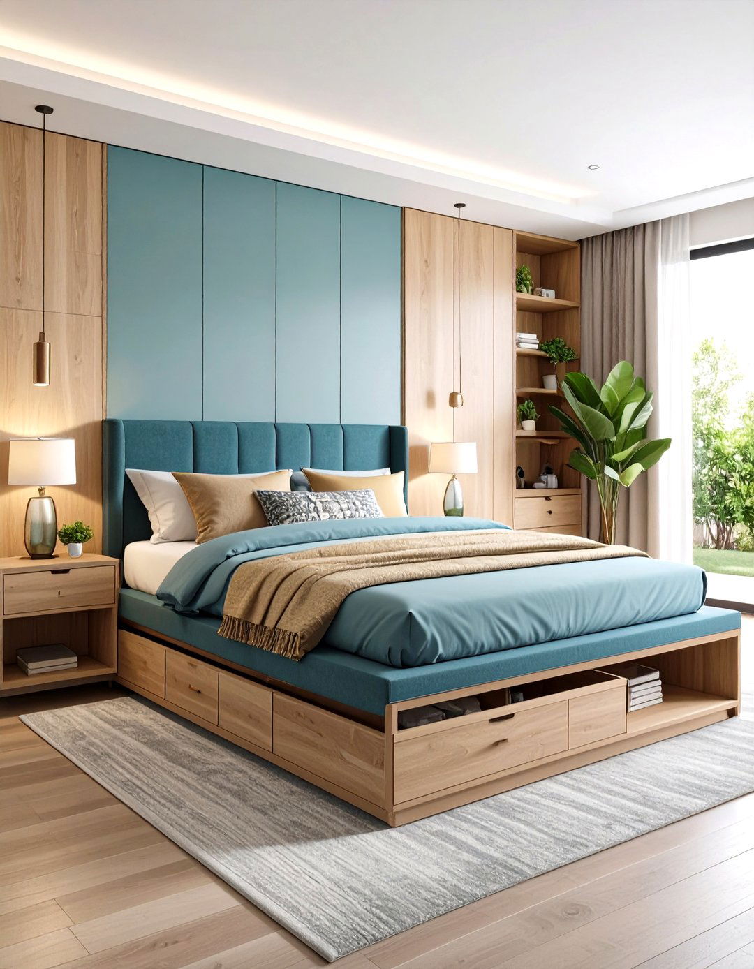 Built in Storage Bed Platform Design - 24 small guest room ideas