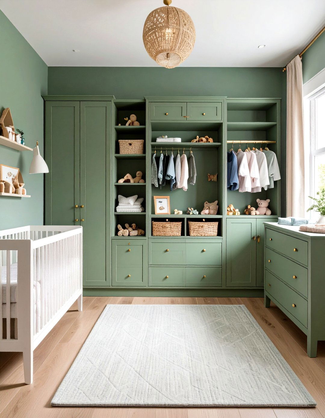 Built in Storage Solutions - 24 Sage Green Nursery Ideas