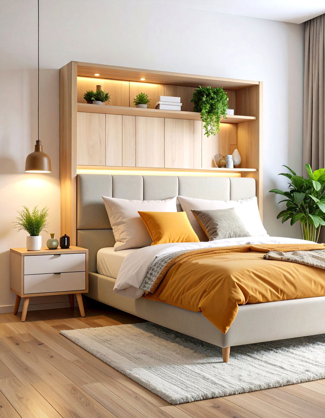 Built in Wall Niche Nightstand - 24 Nightstand Ideas