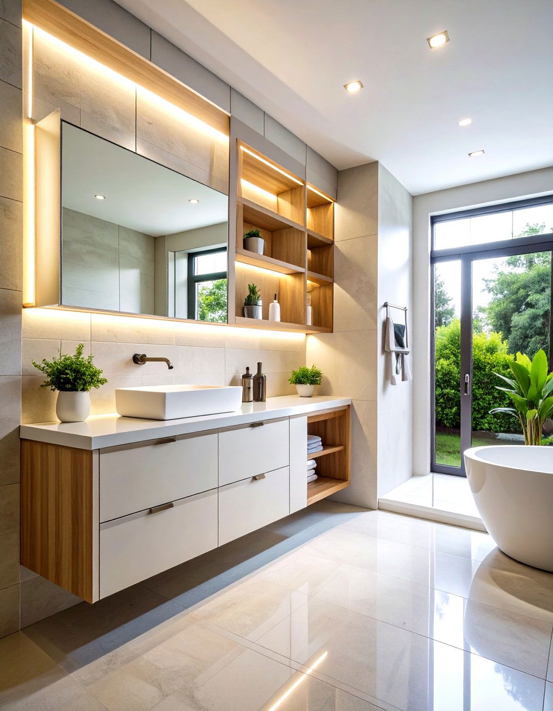 Built in Wall Niche Storage - 24 Pedestal Sink Storage Ideas