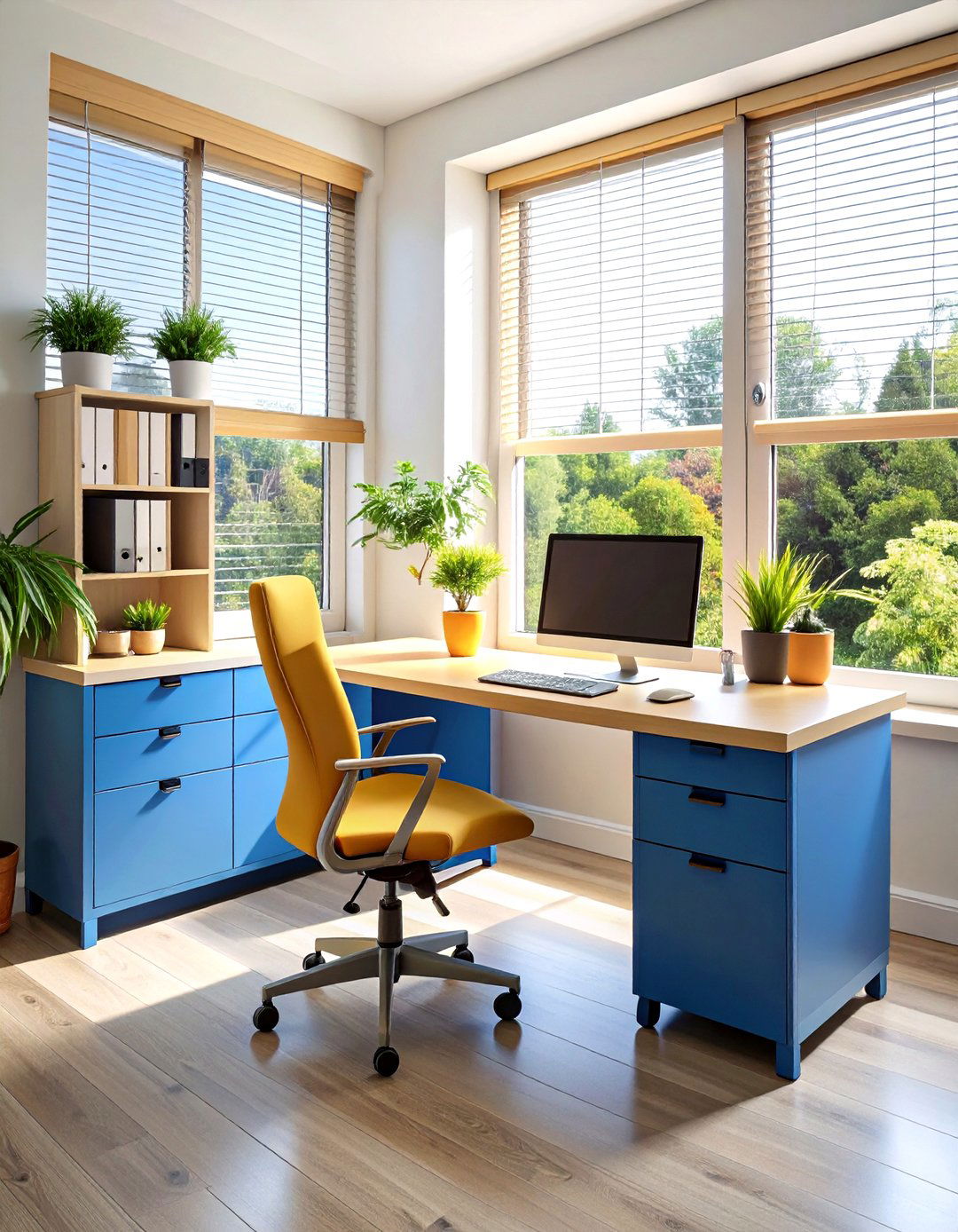 Built in Window Desk with Natural Light - 24 Desk Ideas