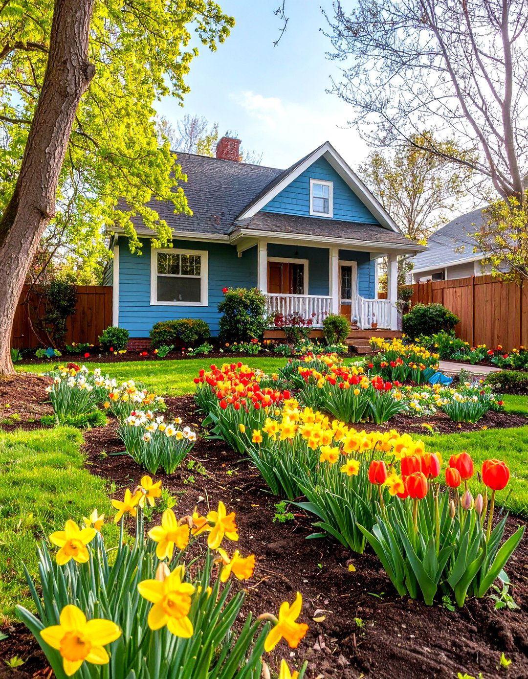 Bulb Display Front Yard Gardens - 24 Front Yard Flower Bed Ideas