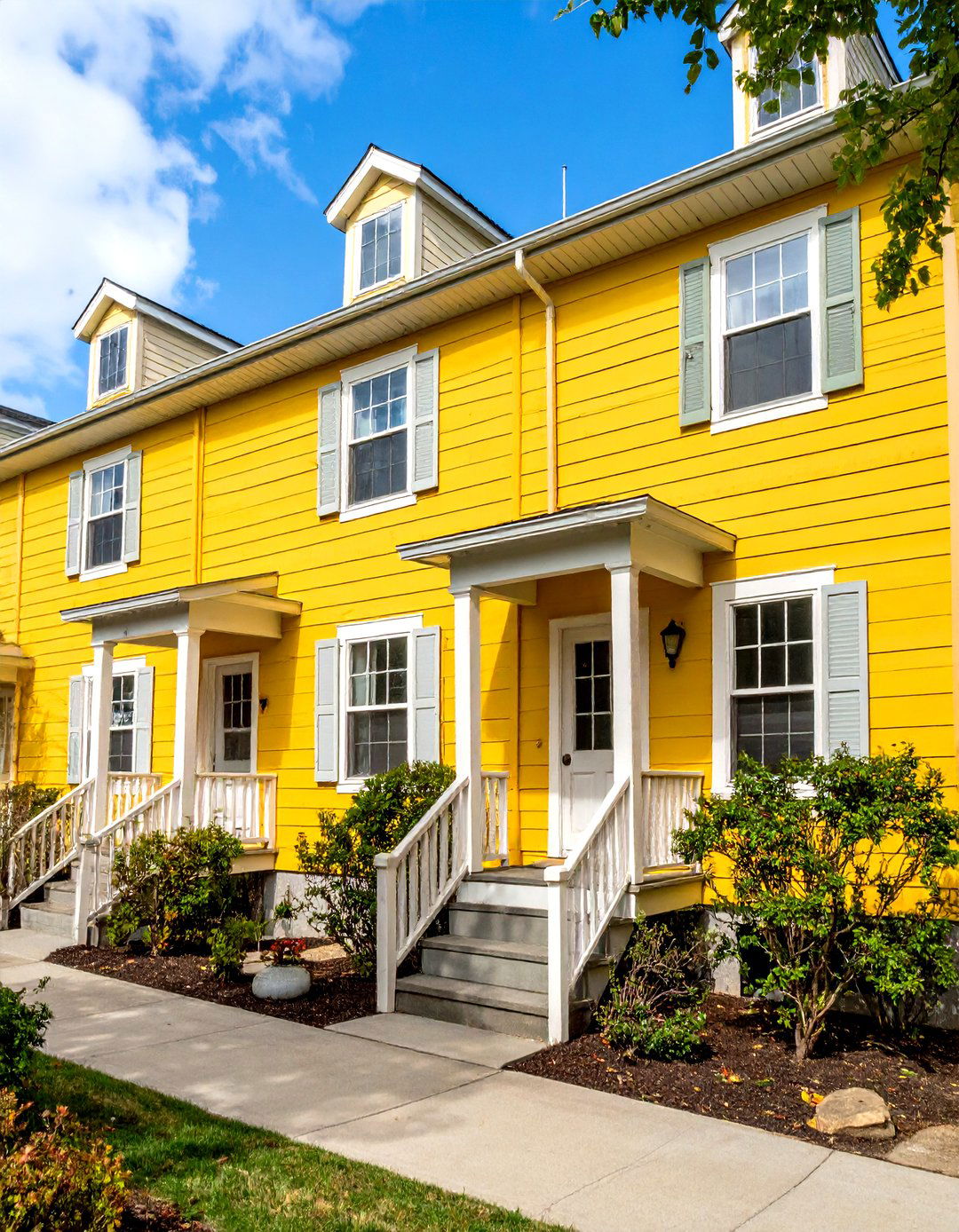 Bungalow Court Yellow Community Living - 24 Yellow Exterior Home Ideas