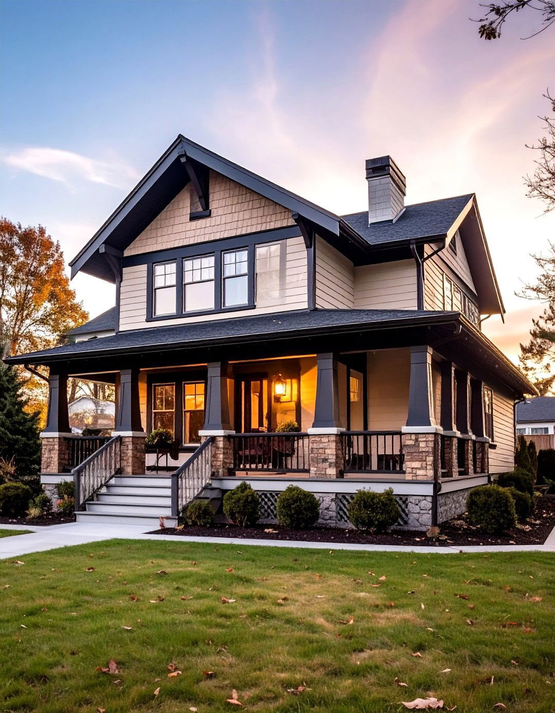 Bungalow Craft Tradition - 24 beige and black house exterior ideas