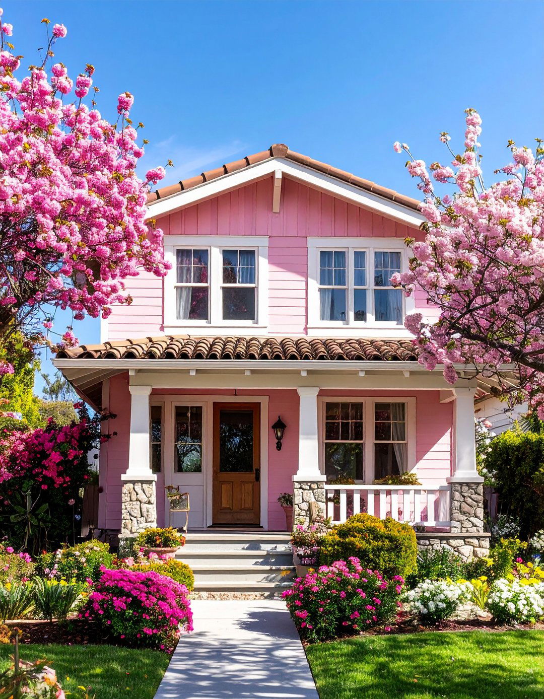 Bungalow Pink California Dreaming - 24 Pink House Exterior Ideas
