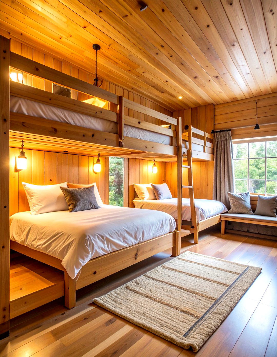 Bunk Room Cabin Bedroom for Guests and Family - 24 Cabin Bedroom Ideas