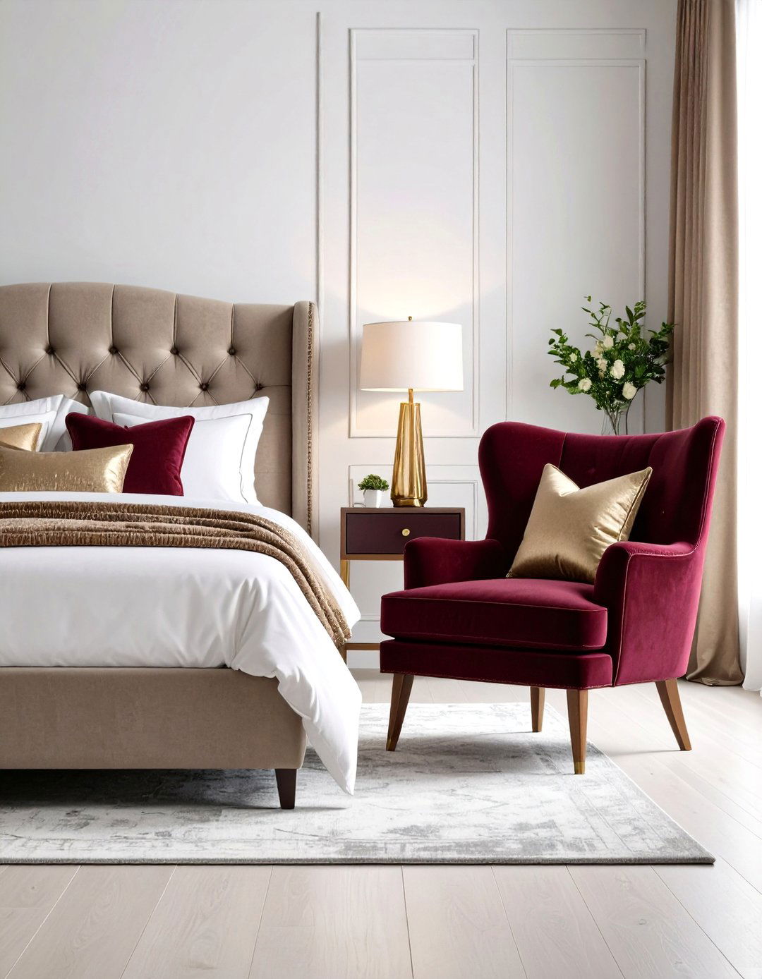 Burgundy Accent Chair and Seating - 24 Burgundy Bedroom Ideas