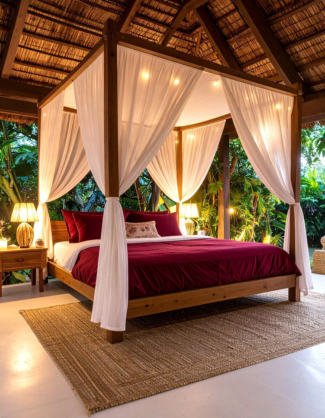 Burgundy Canopy Bed Design - 24 Burgundy Bedroom Ideas