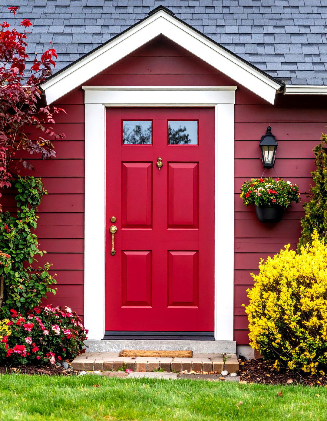 Burgundy Dutch Door with Split Functionality - 24 Burgundy Front Door Ideas