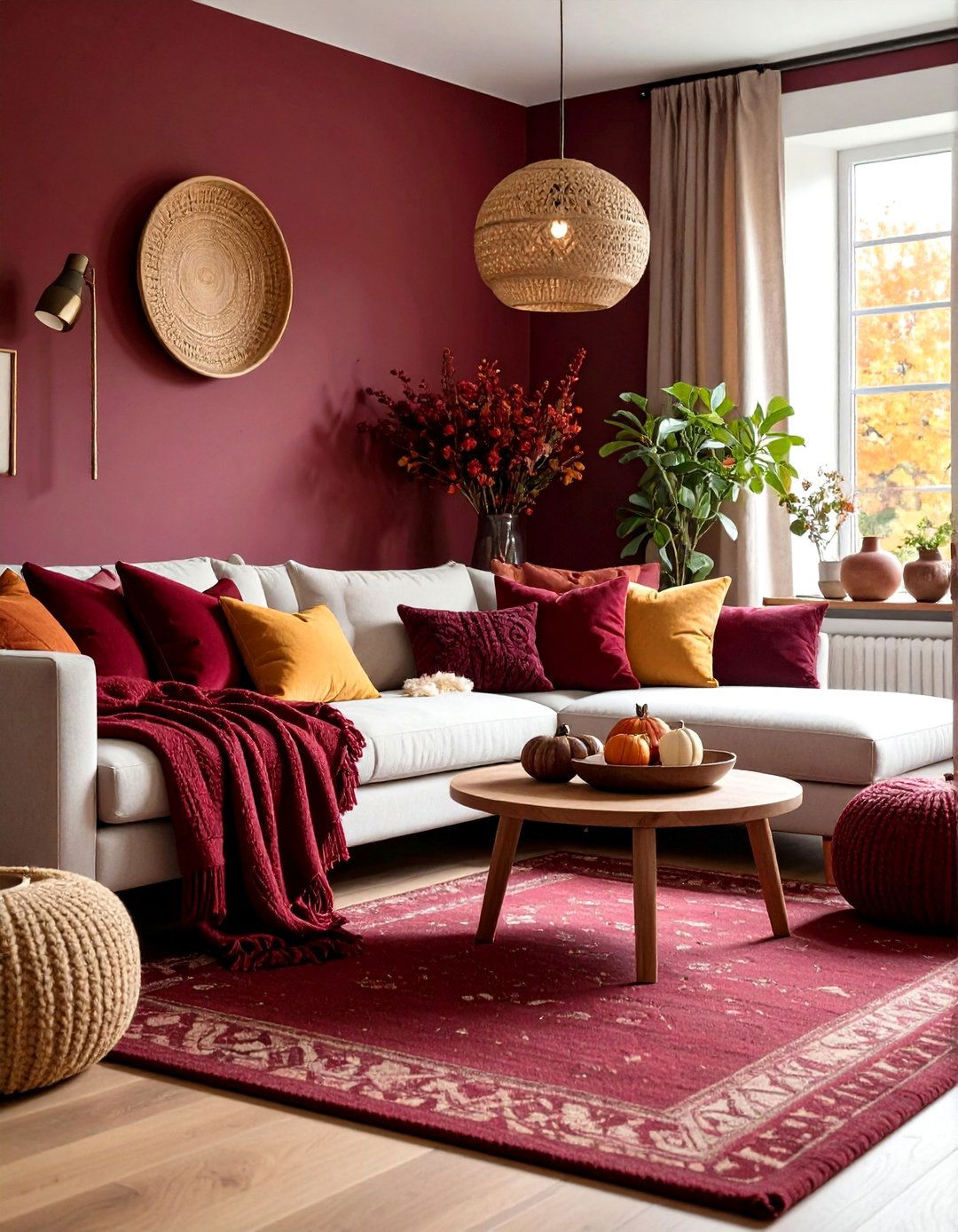 Burgundy Fall Inspired Living Room - 24 Burgundy Living Room Ideas