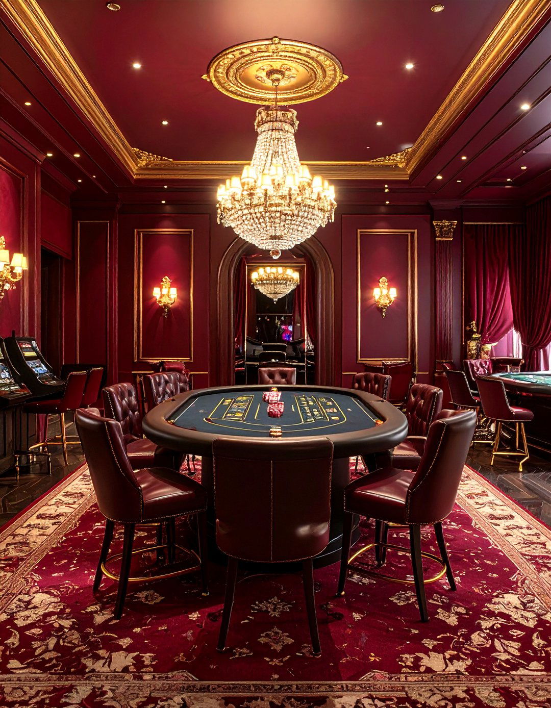 Burgundy Gaming Luxury - 24 Game Room Paint Ideas