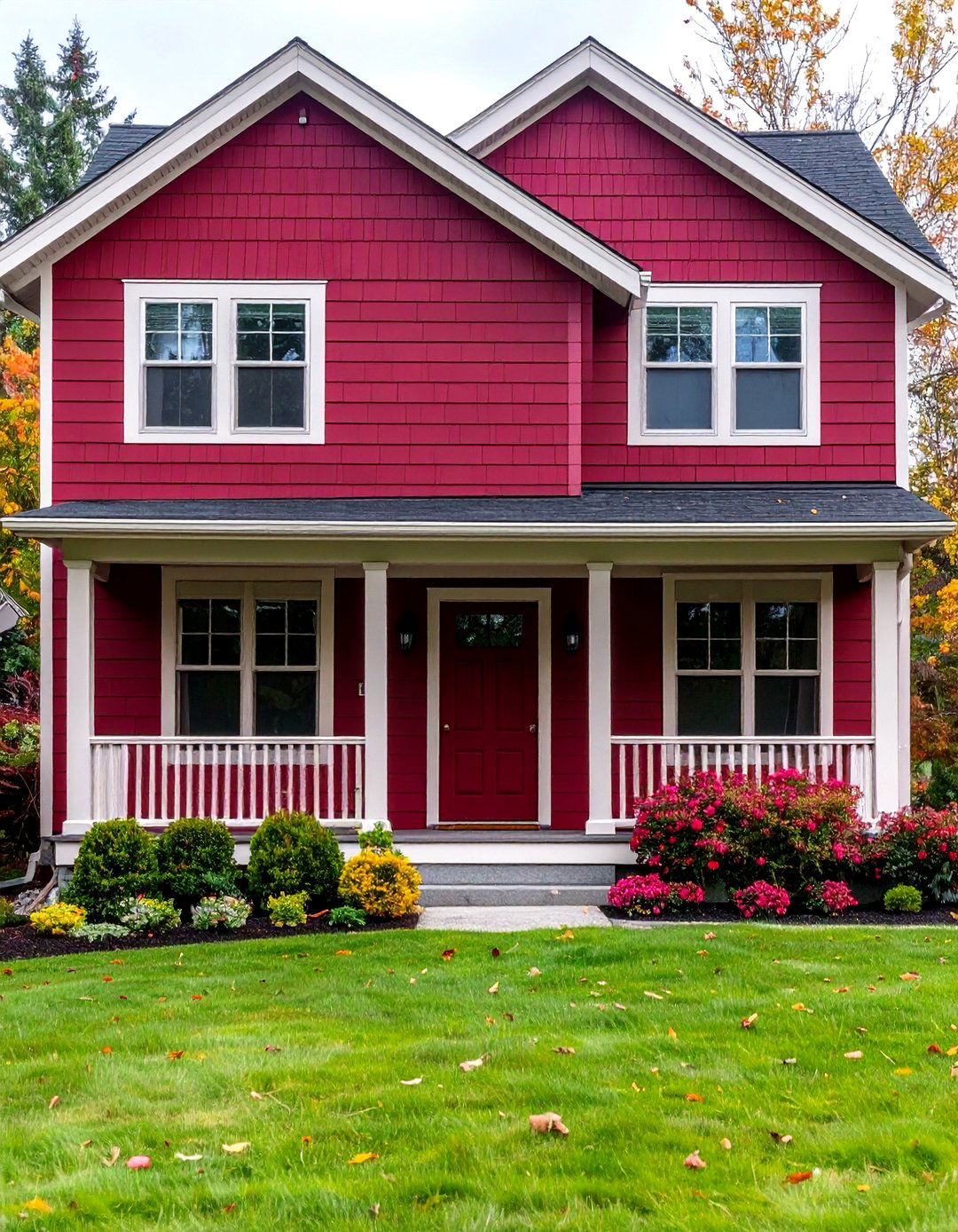 Burgundy Red House Colors - 24 House Siding Colors
