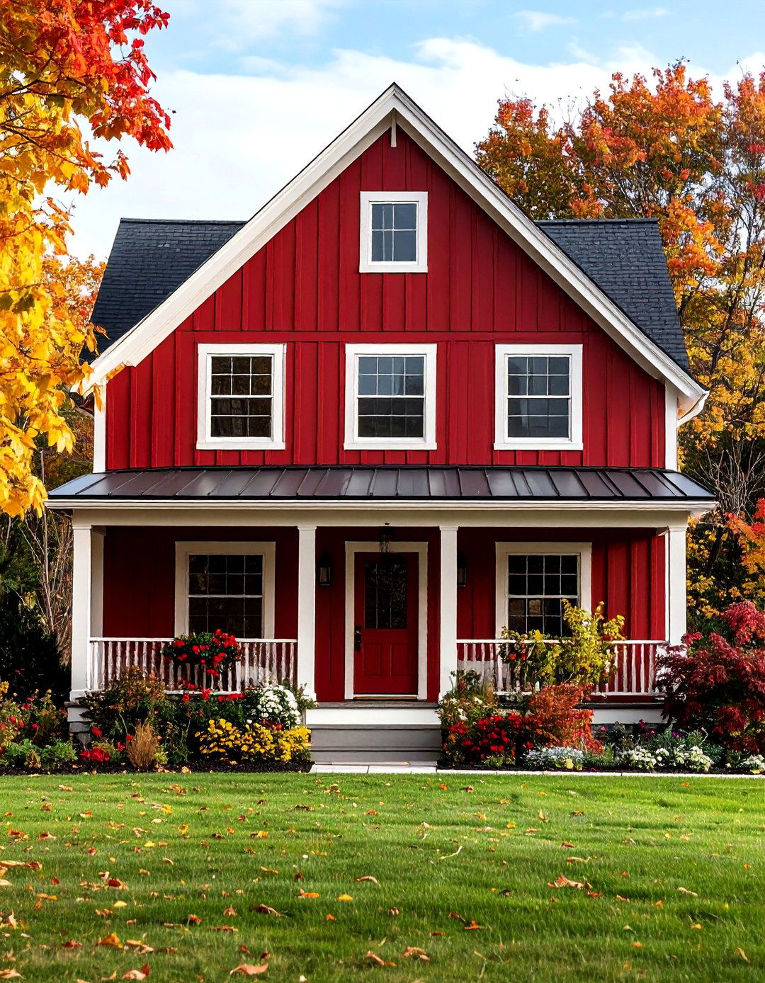 Burgundy Red Statement Design - 24 Board and Batten Siding Colors
