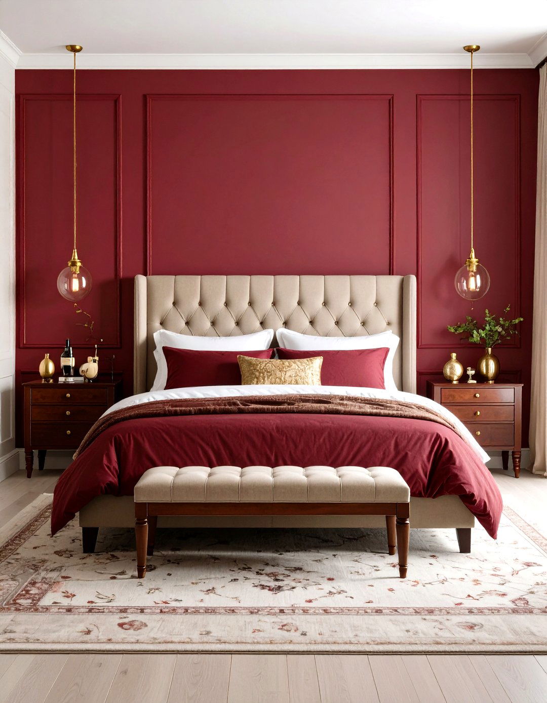 Burgundy Scholars Retreat - 24 dark academia bedroom ideas
