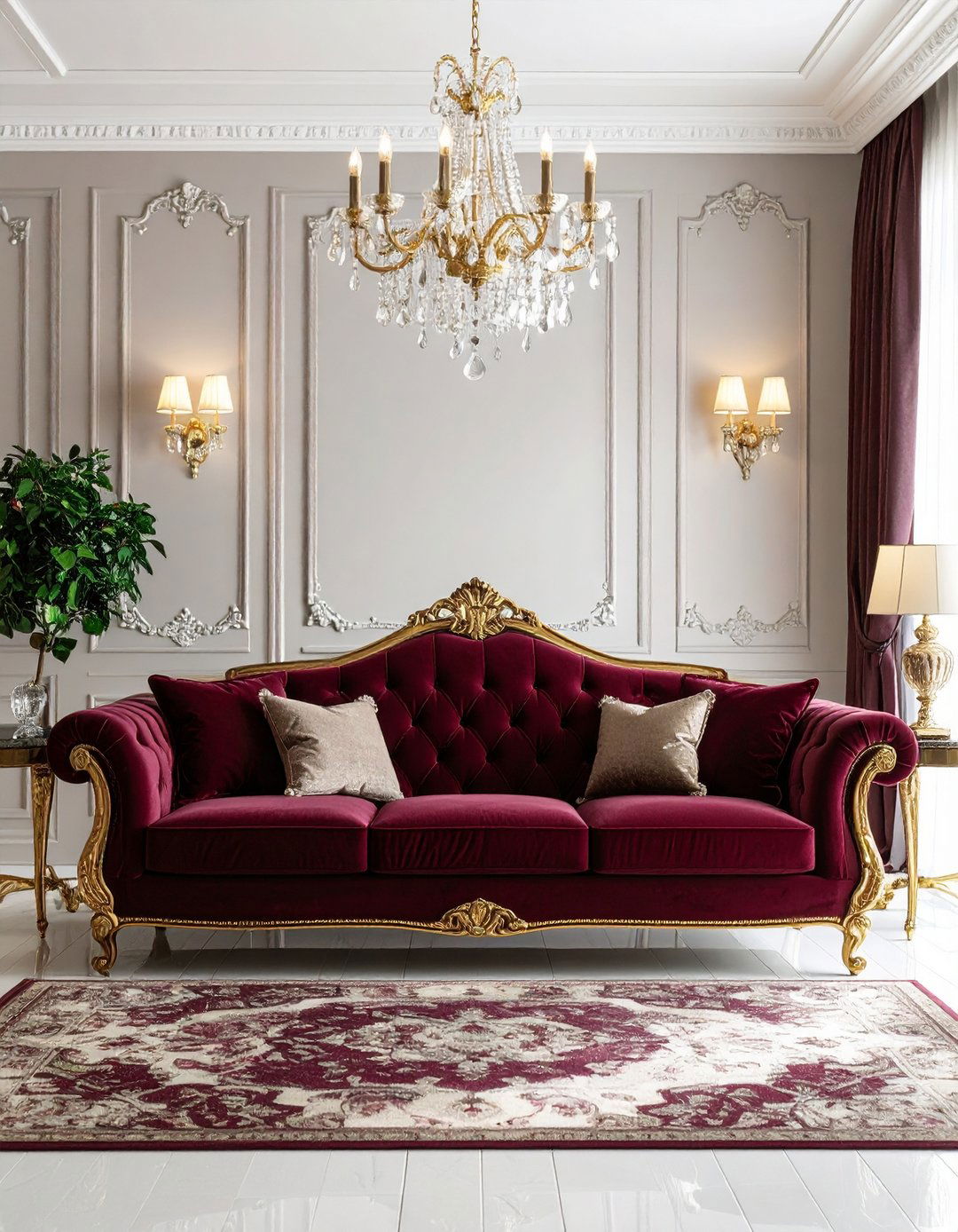 Burgundy Sofa with Formal Living Room Layout - 24 Burgundy Sofa Living Room Ideas