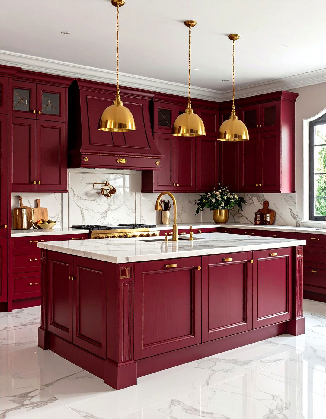 Burgundy and Gold Color Palette - 24 Victorian Kitchen Ideas