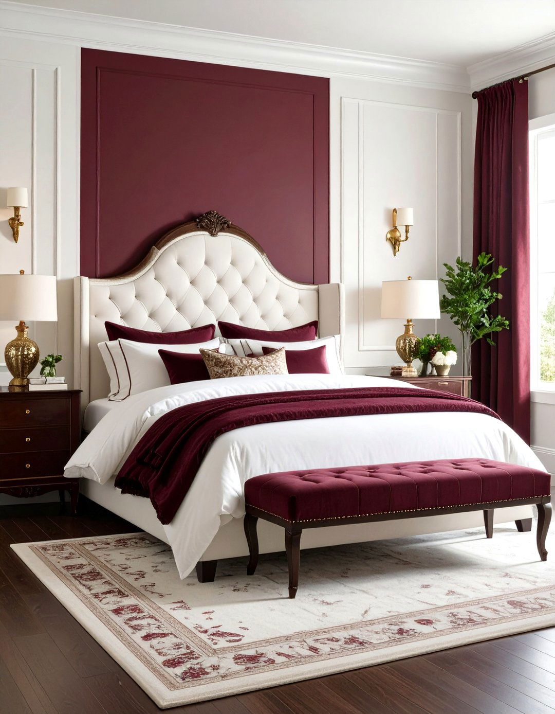 Burgundy and White Classic Contrast