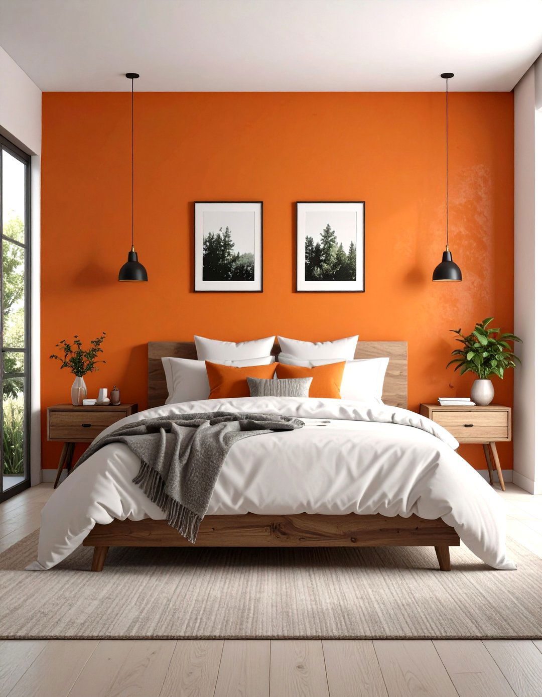 Burnt Orange Accent Wall Bedrooms - 24 Orange Bedroom Ideas