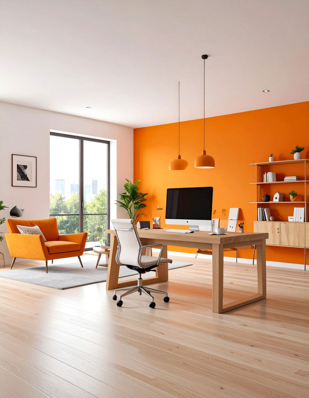 Burnt Orange Workspace Integration - 24 Burnt Orange Living Room Ideas