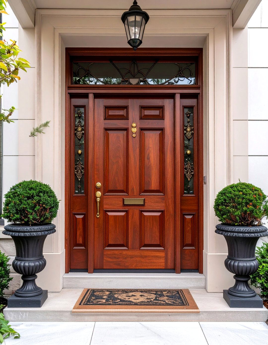 Burnt Umber Door with Rich Artistic Heritage - 24 Brown House Front Door Colors