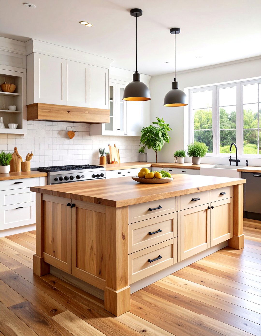 Butcher Block Countertop Kitchen Island - 24 Rustic Kitchen Island Ideas
