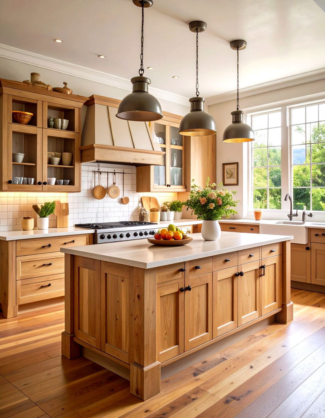 Butcher Block Island with Vintage Tools - 24 Rustic Kitchen Ideas