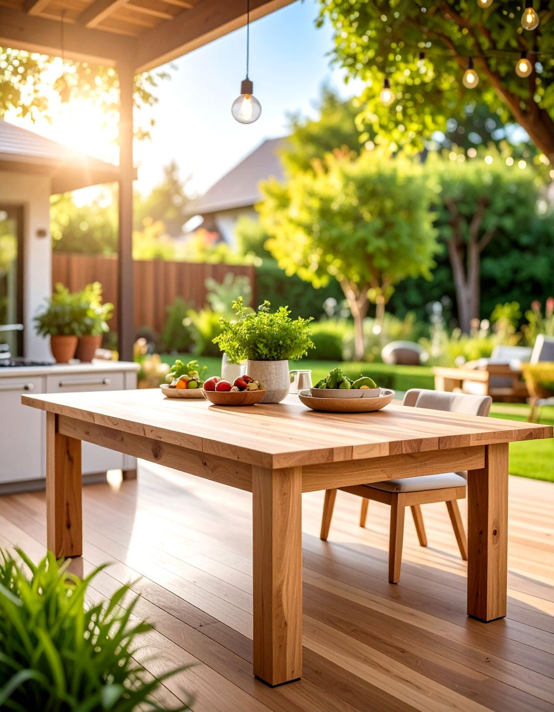 Butcher Block Wood Composite Surface - 24 Outdoor Kitchen Countertop Ideas