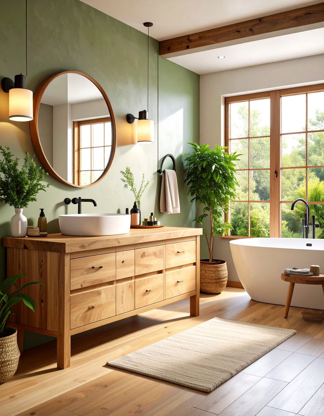 Butcher Block Wood Countertop Warmth - 24 Bathroom Countertop Ideas