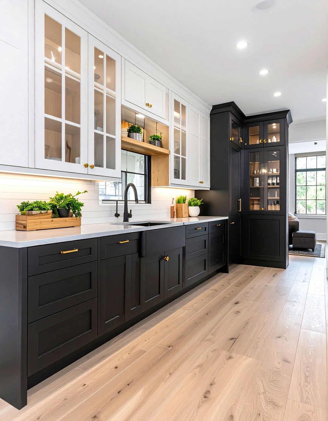 Butlers Pantry Extension with Coordinated Finishes - 24 black white and gold kitchen ideas