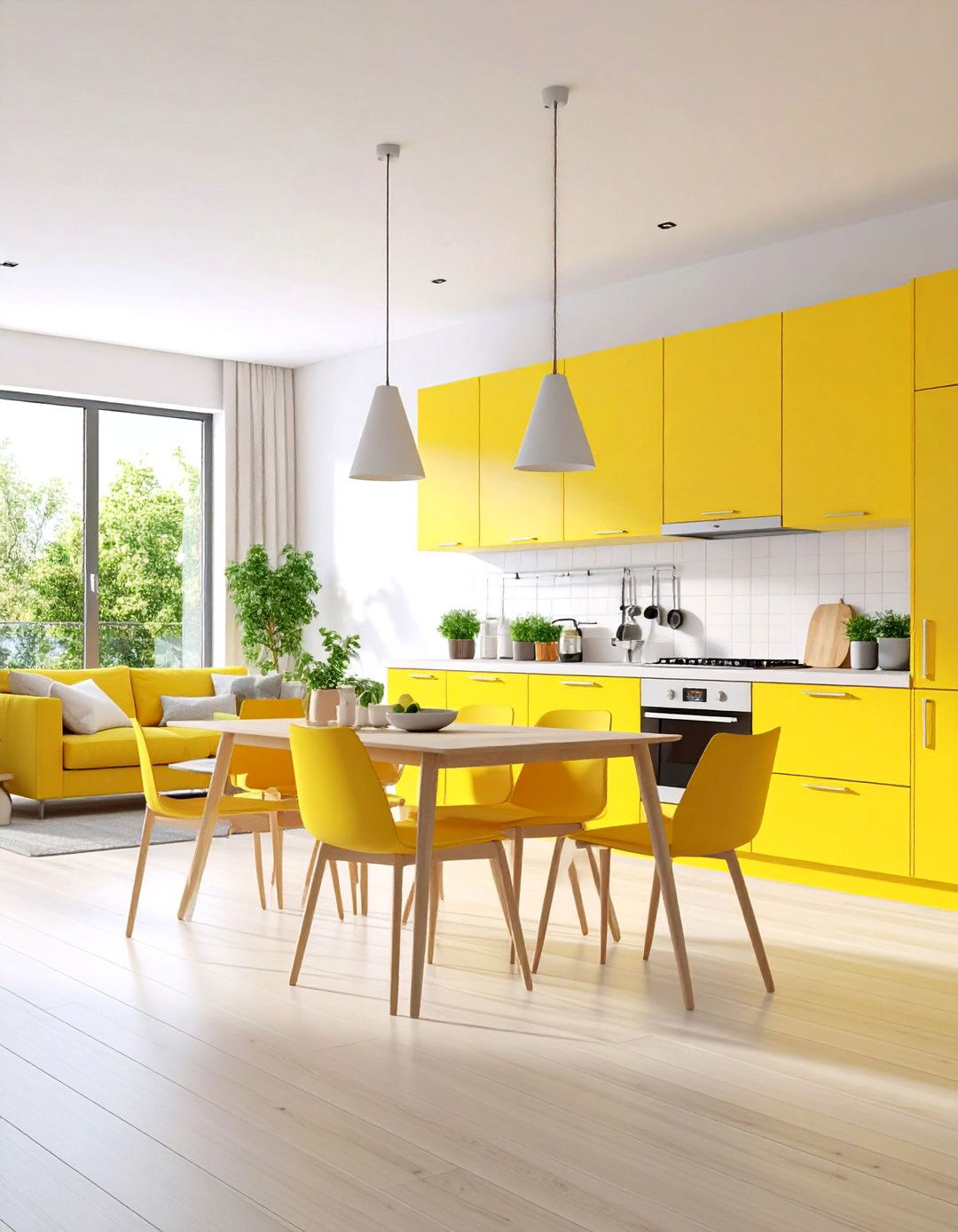 Butter Yellow Kitchen Living Room Combo - 24 Yellow Living Room Ideas