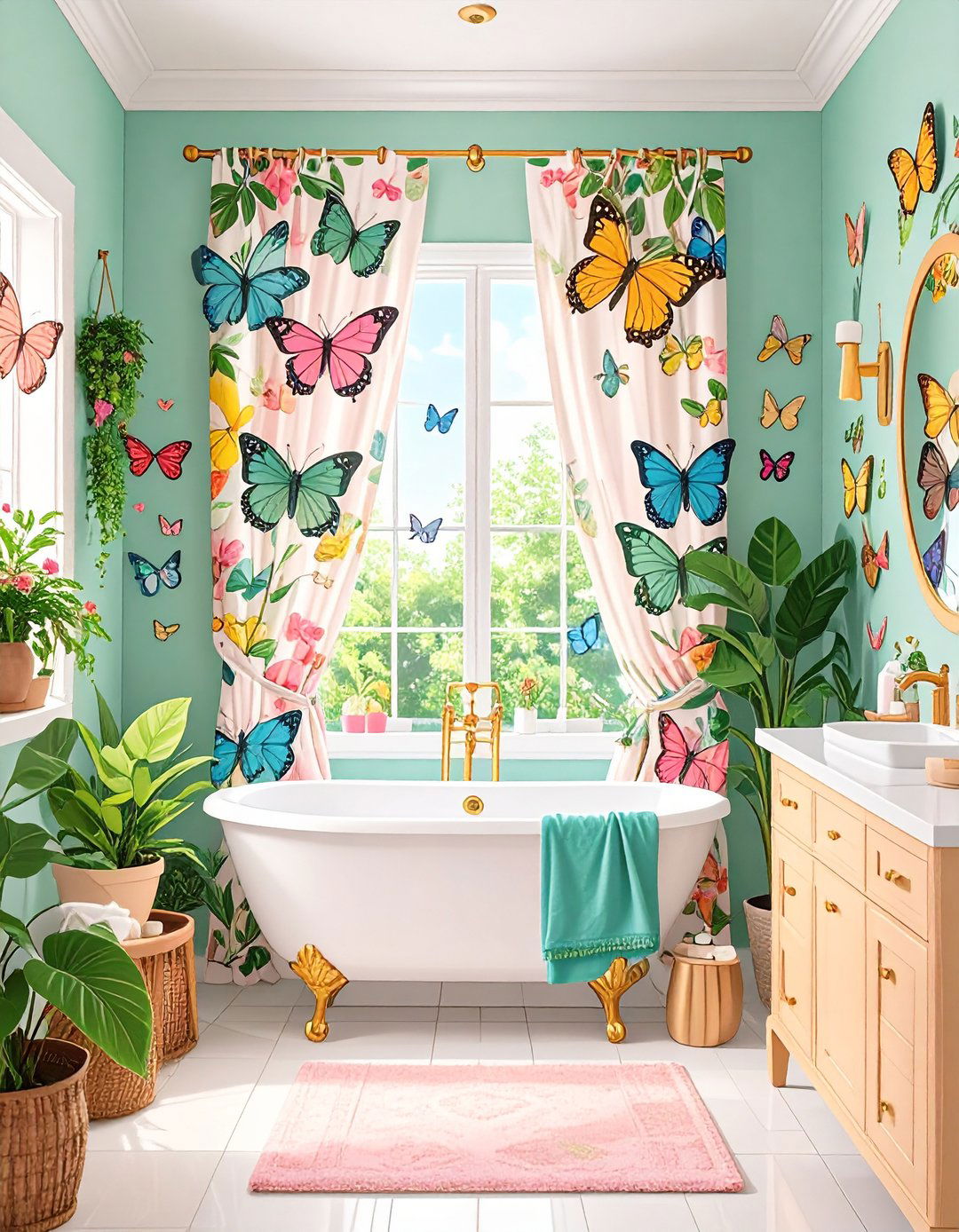 Butterfly Bathroom Oasis Theme - 24 Butterfly-themed Room Ideas