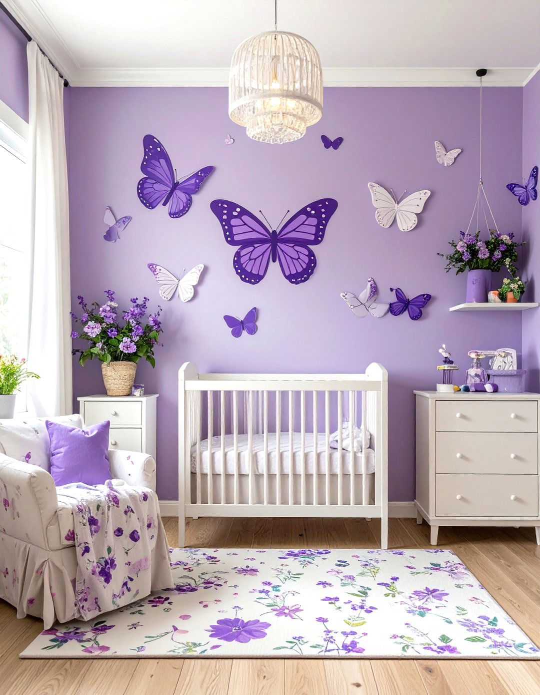 Butterfly Garden Purple Nursery - 24 Purple Nursery Ideas