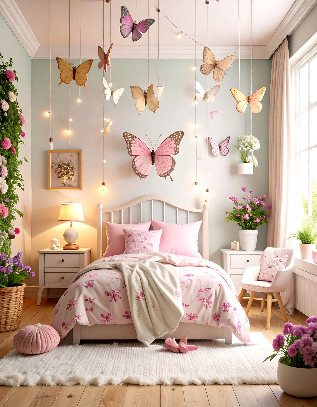 Butterfly Garden Reading Nook Bedroom - 24 Fairycore Bedroom Ideas