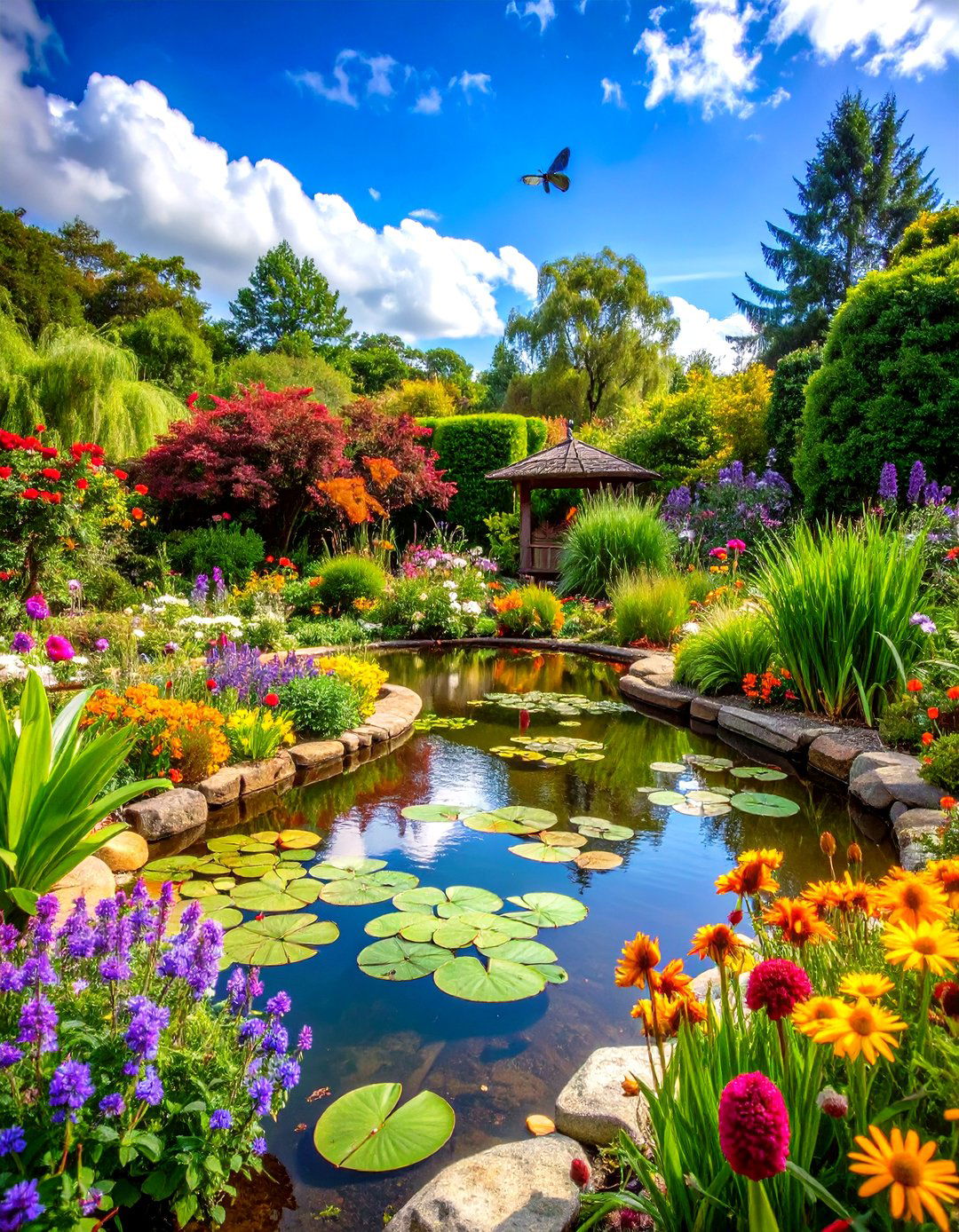 Butterfly Habitat Pond Garden - 24 Pond Landscaping Ideas