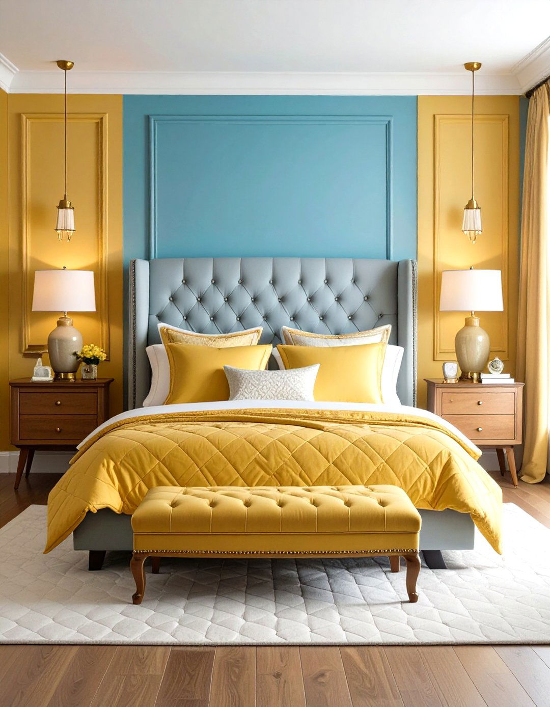 Button Tufted Grey Headboard Bedroom - 24 Grey Headboard Bedroom Ideas