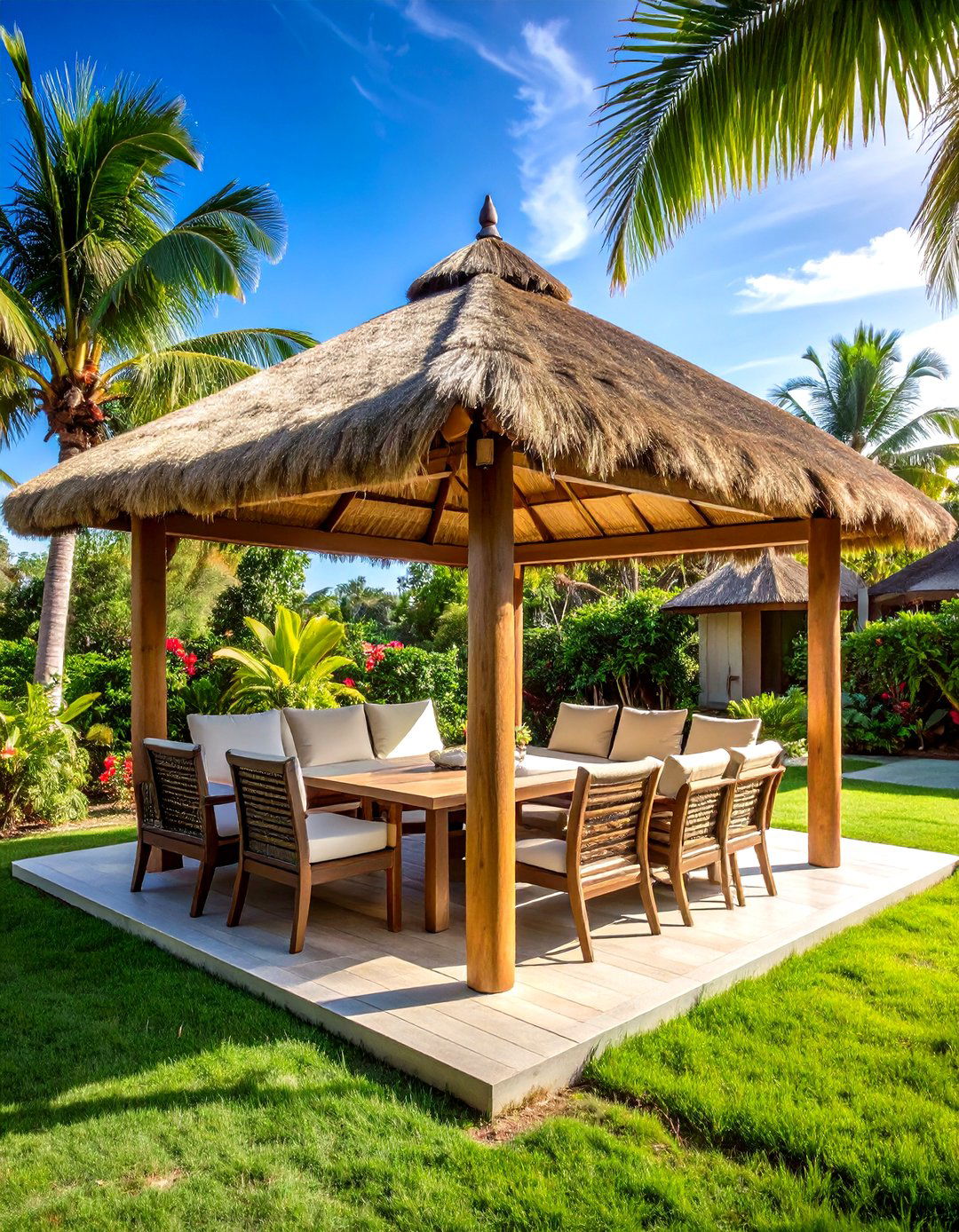 Cabana Style Tropical Gazebo - 24 patio with a gazebo ideas