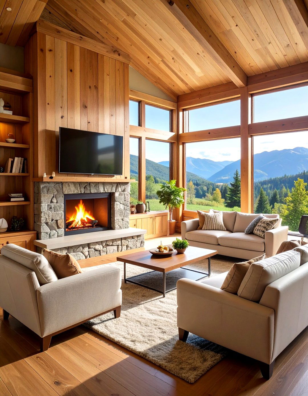 Cabin Fireplace Entertainment Center - 24 Cabin Fireplace Ideas