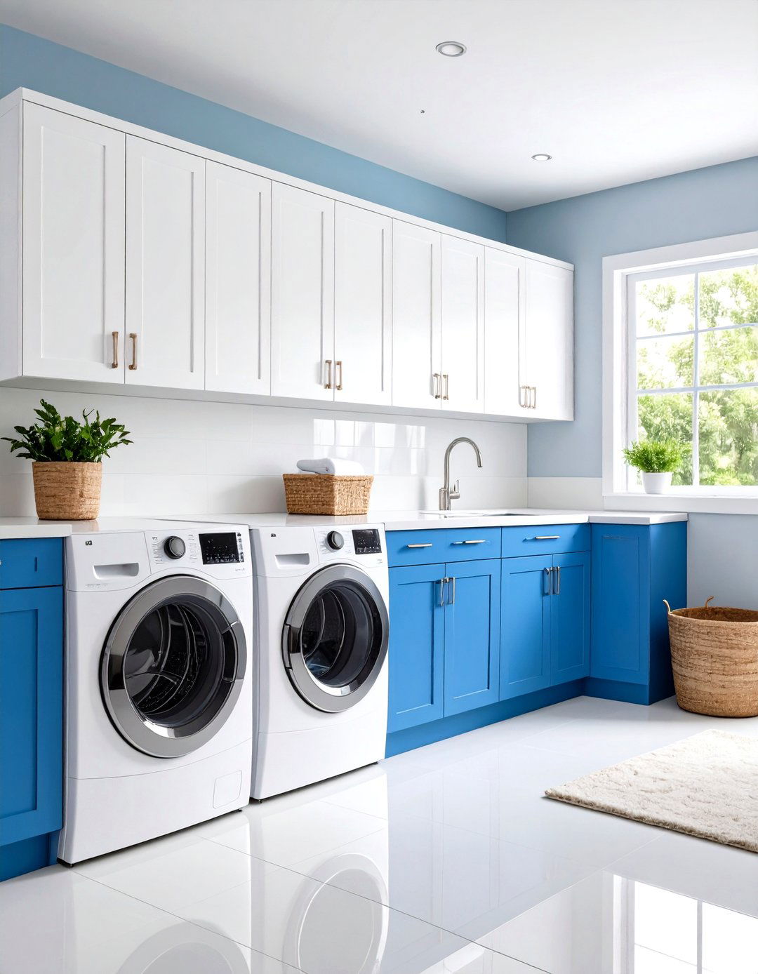 Cabinet Color Contrast - 24 Laundry Room Paint Ideas