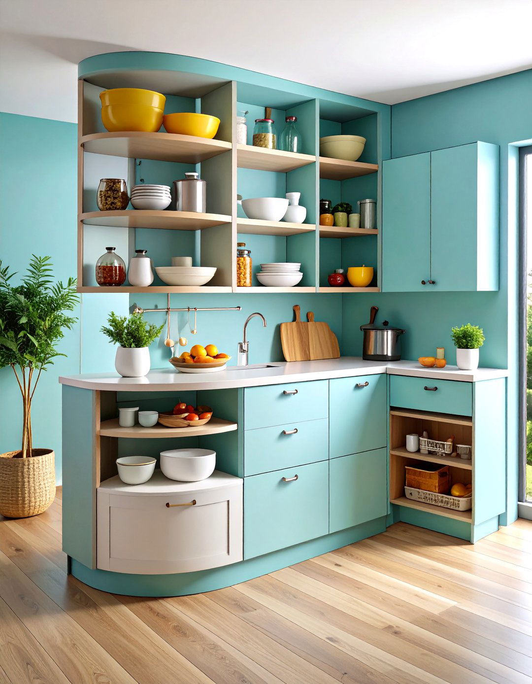 Cabinet Corner Carousel Systems - 24 Small Kitchen Storage Ideas