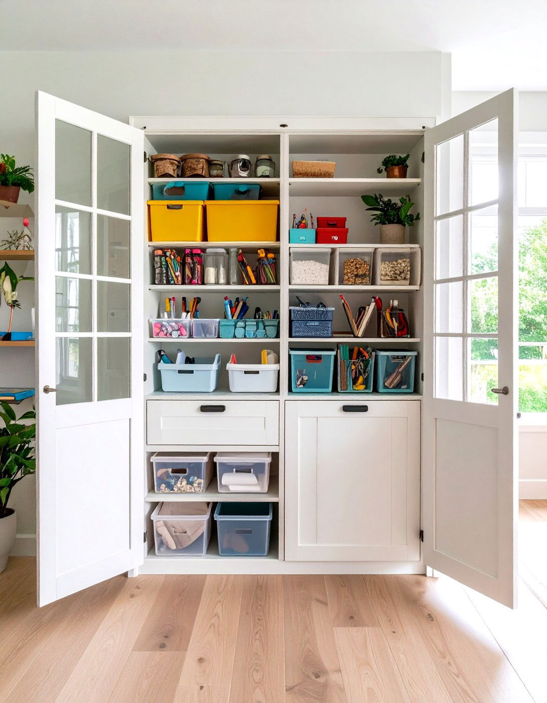 Cabinet Door Storage Solutions - 24 Craft Room Organization Ideas