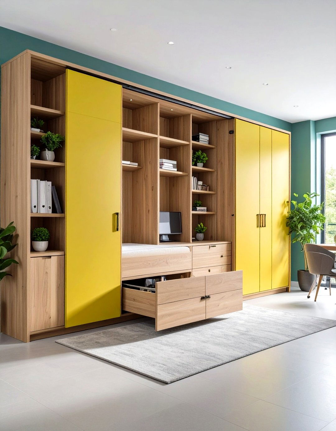 Cabinet Murphy Bed Concealment - 24 Office Guest Room Ideas