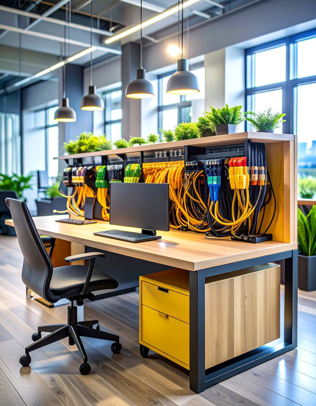 Cable Management Hub - 24 Desk Organization Ideas