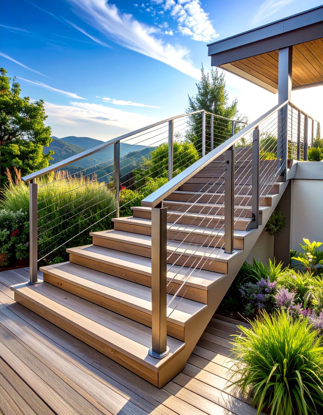Cable Railing Deck Steps - 24 Deck Steps Ideas